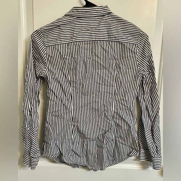 NWOT Banana Republic blue stripe button down 0 petite - Picture 12 of 12